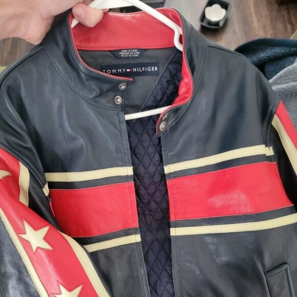 Vintage Tommy Hilfiger Leather Biker Jacket - Picture 1 of 3